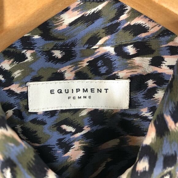 Equipment Femme Silk Shirt Dress Long Sleeve Animal Print Size Small - Picture 3 of 7